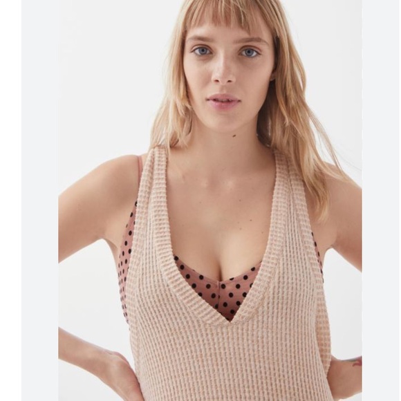 Out From Under Waffle V-Neck Jumpsuit Urban Outfitters - Picture 4 of 6